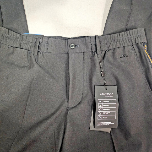 J. Lindeberg Stuart Men's Side Stripe Golf Pant GMPA06876 Black NEW‎ Sz 32 X 32 - Picture 3 of 6